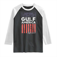 Gulf Of America Raglan Shirt Est 2025 American Flag Gulf Mexico