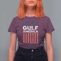 Gulf Of America T Shirt For Women Est 2025 American Flag Gulf Mexico