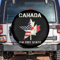 Canada The 51st State Spare Tire Cover Maple Canadian American Flag