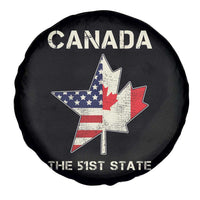 Canada The 51st State Spare Tire Cover Maple Canadian American Flag
