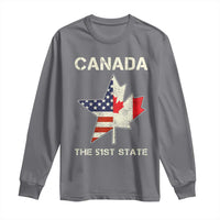 Canada The 51st State Long Sleeve Shirt Maple Canadian American Flag