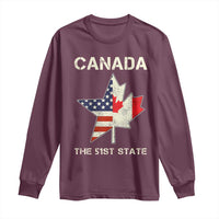 Canada The 51st State Long Sleeve Shirt Maple Canadian American Flag