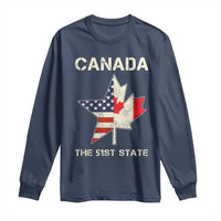 Canada The 51st State Long Sleeve Shirt Maple Canadian American Flag