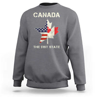 Canada The 51st State Sweatshirt Maple Canadian American Flag