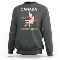 Canada The 51st State Sweatshirt Maple Canadian American Flag
