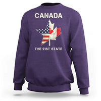 Canada The 51st State Sweatshirt Maple Canadian American Flag