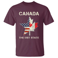 Canada The 51st State T Shirt Maple Canadian American Flag