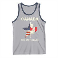 Canada The 51st State Tank Top Maple Canadian American Flag