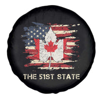 Canada The 51st State Spare Tire Cover Canadian Maple American Flag