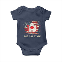 Canada The 51st State Baby Onesie Canadian Maple American Flag