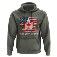 Canada The 51st State Hoodie Canadian Maple American Flag