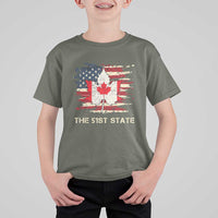 Canada The 51st State T Shirt For Kid Canadian Maple American Flag