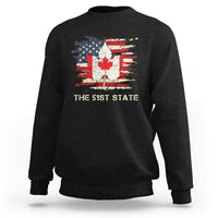 Canada The 51st State Sweatshirt Canadian Maple American Flag