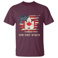 Canada The 51st State T Shirt Canadian Maple American Flag