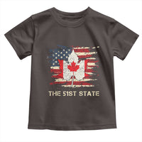 Canada The 51st State Toddler T Shirt Canadian Maple American Flag