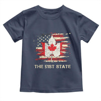 Canada The 51st State Toddler T Shirt Canadian Maple American Flag