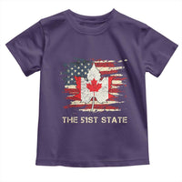 Canada The 51st State Toddler T Shirt Canadian Maple American Flag