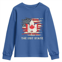 Canada The 51st State Youth Sweatshirt Canadian Maple American Flag