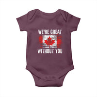 Canadian Pride Baby Onesie We’re Great Without You Canada Flag