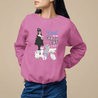 Mother's Day Cat Lover Sweatshirt Yes I Am The Crazy Cat Mom - Wonder Print Shop