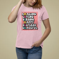 Mother's Day T Shirt For Women Amazing Loving Strong Happy Selfless Graceful Mom - Wonder Print Shop