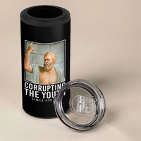 Funny Greek Philosophy Socrates 4 in 1 Can Cooler Tumbler Corrupting The Youth Philosopher