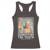 Funny Greek Philosophy Socrates Racerback Tank Top Corrupting The Youth Philosopher