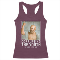 Funny Greek Philosophy Socrates Racerback Tank Top Corrupting The Youth Philosopher