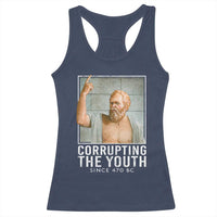 Funny Greek Philosophy Socrates Racerback Tank Top Corrupting The Youth Philosopher