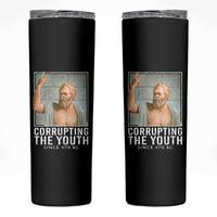 Funny Greek Philosophy Socrates Skinny Tumbler Corrupting The Youth Philosopher