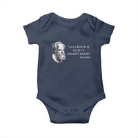 Funny Greek Philosophy Socrates Baby Onesie All I Know Is Scotty Doesn’t Know