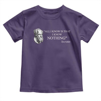 Greek Philosophy Socrates Toddler T Shirt All I Know Is That I Know Nothing