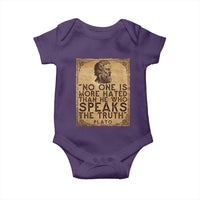 Greek Philosophy Plato Baby Onesie No One Is More Hated Than He Who Speaks The Truth