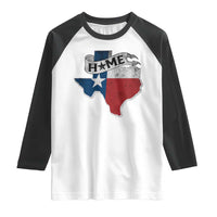 Texas Home State Map Distressed Flag Raglan Shirt