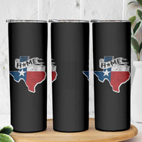 Texas Home State Map Distressed Flag Skinny Tumbler