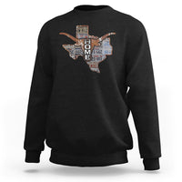 Texas Home Sweatshirt Vintage State Map TX Longhorn - Wonder Print Shop