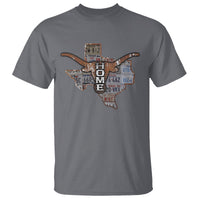 Texas Home T Shirt Vintage State Map TX Longhorn - Wonder Print Shop