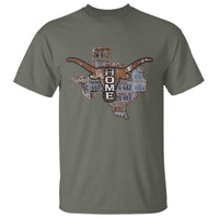 Texas Home T Shirt Vintage State Map TX Longhorn - Wonder Print Shop