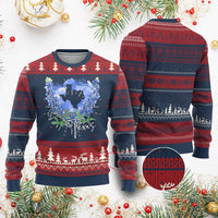 God Bless Texas Bluebonnet Ugly Christmas Sweater - Wonder Print Shop