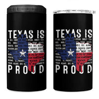 Texas 4 in 1 Can Cooler Tumbler Proud Taxan List Of Words That Describe Texas