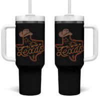 It's Better In Texas Retro Western Cowboy Tumbler With Handle