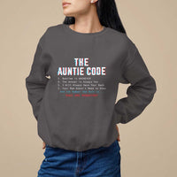 Funny Aunt Sweatshirt The Auntie Code Hugs Are Mandatory - Wonder Print Shop