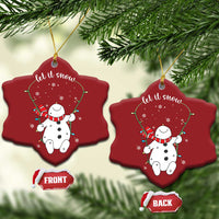 Let It Snow Cute Snowman Xmas Christmas Ornament - Wonder Print Shop