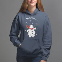 Christmas Hoodie Let It Snow Cute Snowman Xmas - Wonder Print Shop