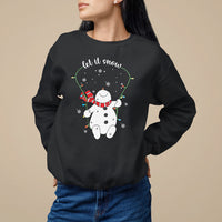Christmas Sweatshirt Let It Snow Cute Snowman Xmas - Wonder Print Shop