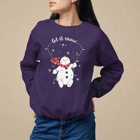 Christmas Sweatshirt Let It Snow Cute Snowman Xmas - Wonder Print Shop