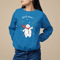 Christmas Sweatshirt Let It Snow Cute Snowman Xmas - Wonder Print Shop
