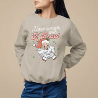 Christmas Sweatshirt I Love A Man With A Beard Santa Xmas - Wonder Print Shop