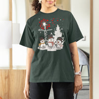 Christmas T Shirt For Women Faith Hope Love Snowman Dandelion Jesus - Wonder Print Shop