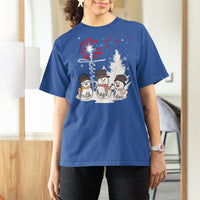 Christmas T Shirt For Women Faith Hope Love Snowman Dandelion Jesus - Wonder Print Shop